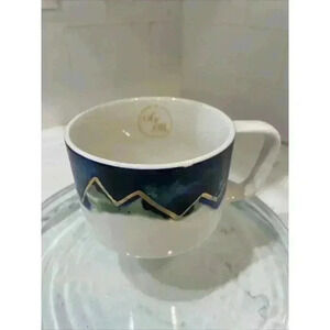 STARBUCKS 2015 Coffee Mug Artisan Series 06/08 Elevation 12 oz Blue Green